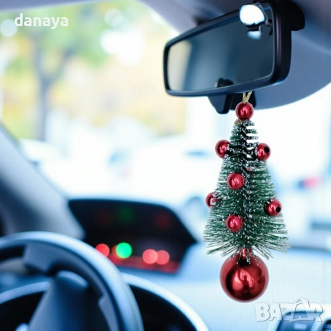 6169 Висяща елхичка за кола коледна украса за автомобил, 11×5 см, снимка 2 - Аксесоари и консумативи - 52030115