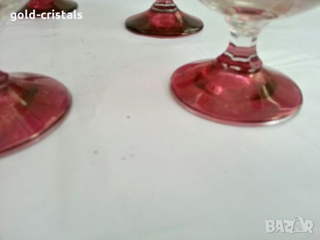 Ретро стъклени чаши с златен кант , снимка 9 - Антикварни и старинни предмети - 27169049