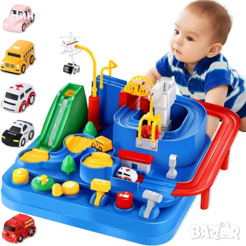 Интерактивна игра писта с 4 колички, снимка 2 - Коли, камиони, мотори, писти - 47516140