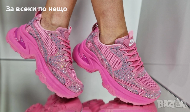Nike Дамски Розови Маратонки С Кристали🔝Дамски Спортни Обувки В Розов Цвят Найк Код P1198