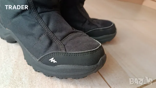 ДЕТСКИ НЕПРОМОКАЕМИ БОТУШИ ЗА ПРЕХОДИ В СНЯГ SH100 Decathlon С ВЕЛКРО, № 34, ЧЕРНИ