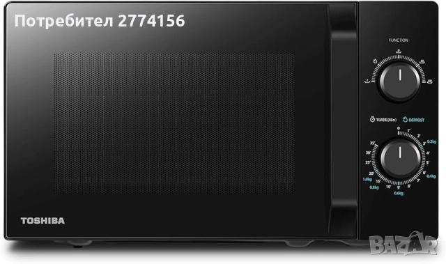 Микровълнова фурна TOSHIBA , 20L (Черна) – Мощност, стил и функция грил, снимка 2 - Микровълнови - 52933780