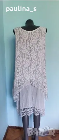 Два броя / Бяла комбинирана туника с набиращи се ръкави / Италия / италианска туника, голям размер , снимка 16 - Туники - 37196601