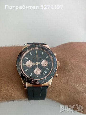 Кварцов часовник PAGANI DESIGN,сапфир,Seiko VK63 механизъм,авт.дата,хронограф,водоустойчив 100 м., снимка 8 - Мъжки - 43676685
