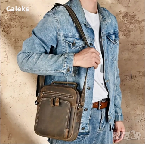 Висококачествена Винтидж Бизнес чанта /Crazy Horse* Кафява естест. кожа!, снимка 6 - Чанти - 51617431