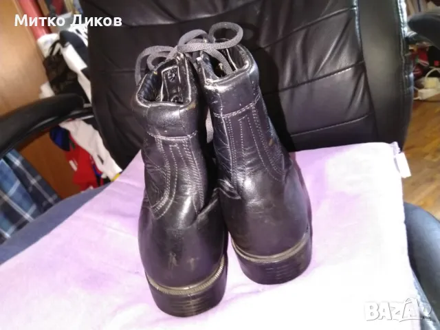 Кубинки офицерски шита подметка естеств. кожа черни от соца отлично състояние I качество размер №42 , снимка 6 - Мъжки боти - 49348902