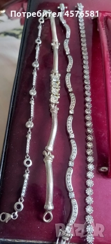 колиета гривни пръстени сребро 925, снимка 4 - Бижутерийни комплекти - 52773606