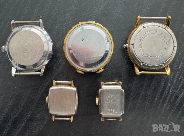 5 винтидж механични часовника – СССР и Швейцария, снимка 2 - Мъжки - 53535286