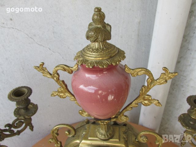 Рядък Каминен Часовник Бронз, Франция,Стар, старинен, арт, античен, винтидж масивен бароков каминен , снимка 14 - Антикварни и старинни предмети - 37346252