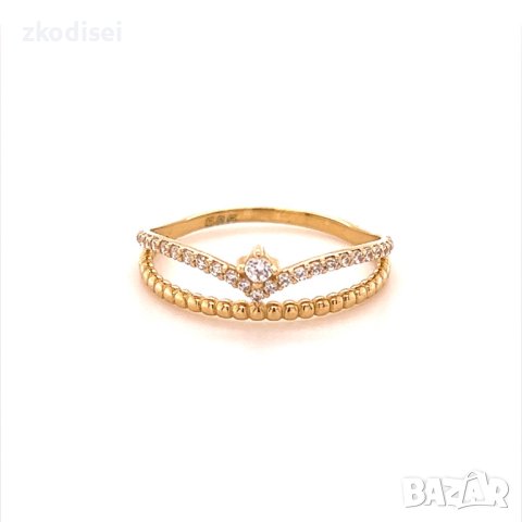 Златен дамски пръстен 1,48гр. размер:57 14кр. проба:585 модел:20199-3, снимка 1 - Пръстени - 43288502