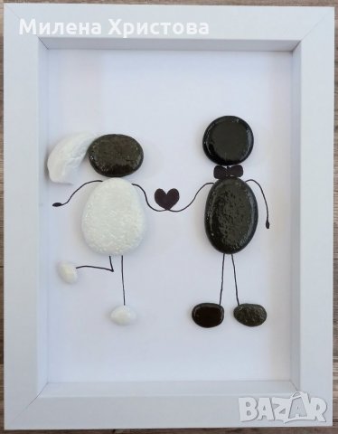 Подарък за сватба от морски камъчета 