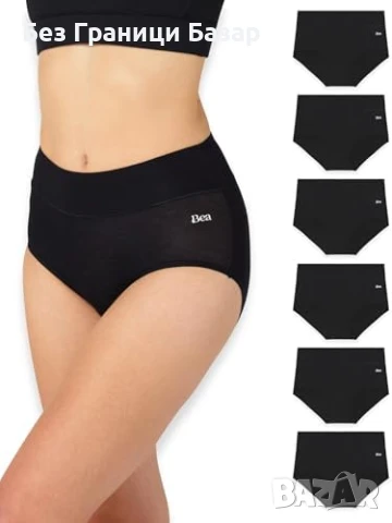 Ново бельо 6 броя дамски бикини от бамбук с висока талия, дишащи и меки