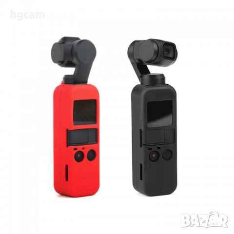 Калъф за DJI Osmo Pocket, Силикон, Червен, Черен