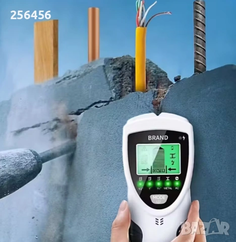 Детектор 5 в 1 за ел. кабели, метали, дърво, гипсови профили, арматура, снимка 4 - Друга електроника - 53181065