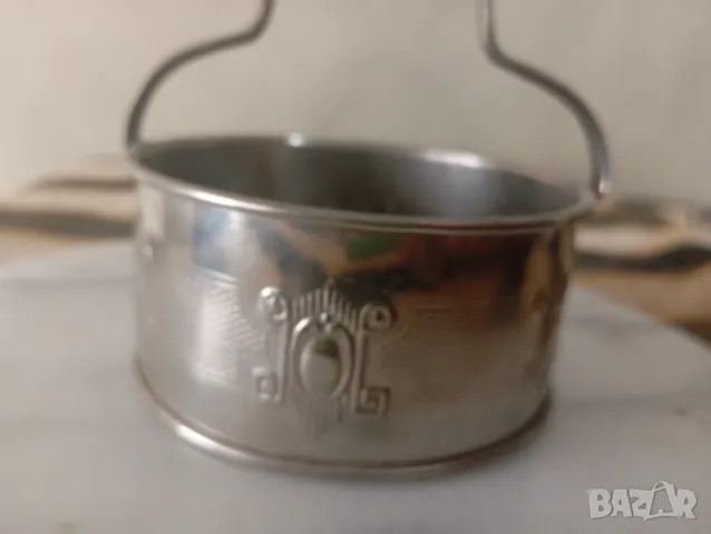 Посребрена кибритник с купа за клечки арт деко , снимка 3 - Антикварни и старинни предмети - 50233782