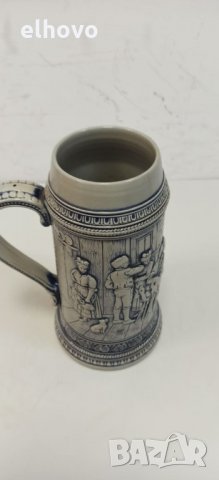 Немска керамична халба голяма, снимка 2 - Антикварни и старинни предмети - 32715825