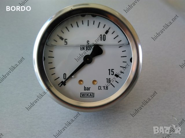 Манометър с глицерин WIKA - Ф63/0-16 bar (аксиален)