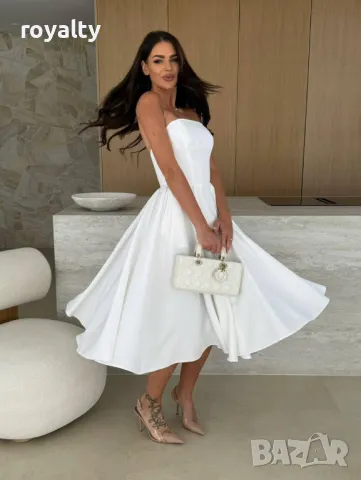 Дълга бяла дамска рокля , снимка 4 - Рокли - 49486532