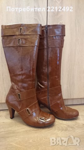 Дамски ботуши естествен лак 37 (НОВИ), снимка 1