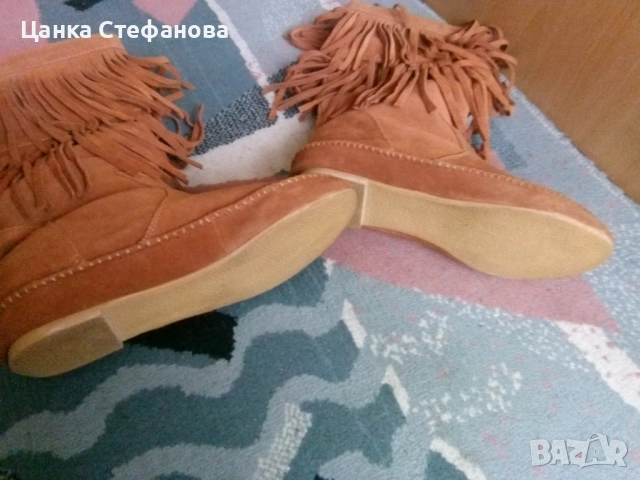 Велур боти бохо стил, снимка 2 - Дамски боти - 53229906