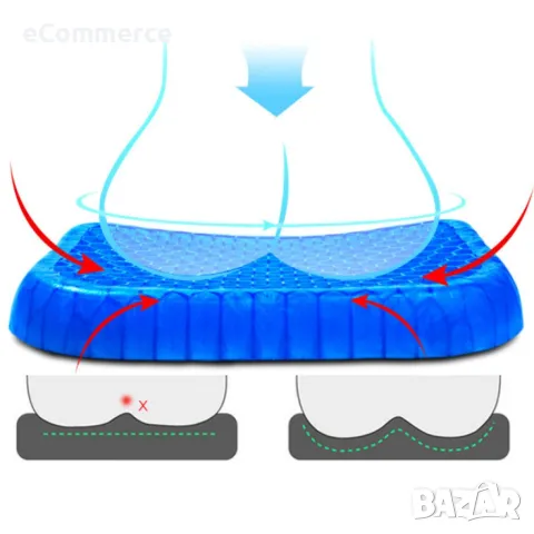 Ортопедична гел възглавница за стол Egg sitter, снимка 11 - Други стоки за дома - 47886354