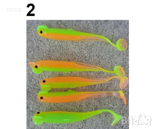 🎣 Силикони за риболов Orcarp Lushazer – силиконови рибки 6 см, 5 бр, снимка 2 - Такъми - 52803094