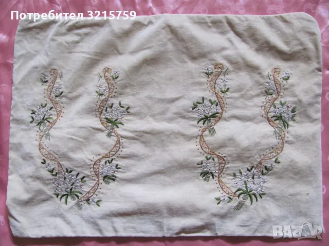 Винтидж Калъфка за възглавница,ръчна бродерия, кадифе 52х40см.