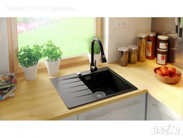 Кухненска Мивка от Гранит модел Сидни 620 x 500 Компакт - Черна, снимка 3 - Други - 38016226