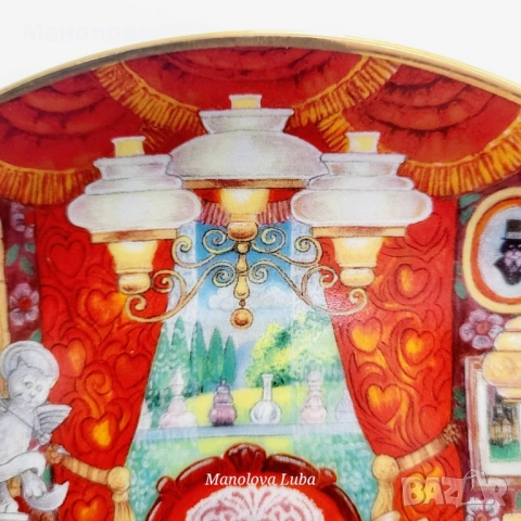 Колекционерска порцеланова чиния Wconker Wuv от серията Holiday Cat Plate на Franklin Mint., снимка 8 - Други ценни предмети - 52058889