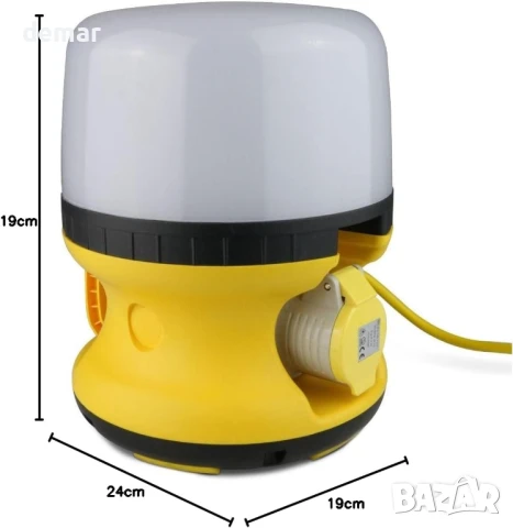 Bright Source 110V 20W LED сферична лампа за строителна площадка, 1800lm, 4000K, IP54, снимка 7 - Лед осветление - 50838481