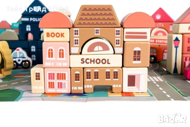 Дървени блокове град, снимка 6 - Конструктори - 52671015