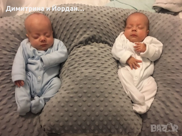 Възглавница за хранене за близнаци сиво минки, снимка 3 - Стоки за близнаци - 53155847