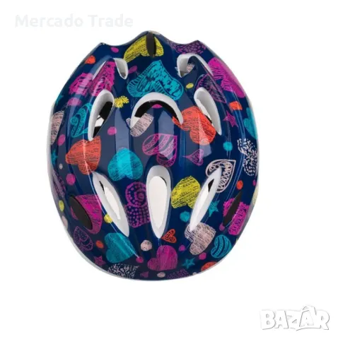 Детска каска Сърца, За велосипед, ролери, тротинетка, Цветна, снимка 2 - Детски велосипеди, триколки и коли - 49660458