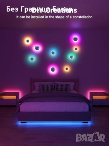 Нови Цветни RGB лампи за парти, гейминг и декорация с управление през app, снимка 5 - Други - 51770580