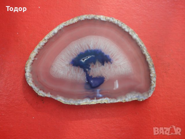 Полиран минерал ахат халцедон 6, снимка 4 - Колекции - 43937228