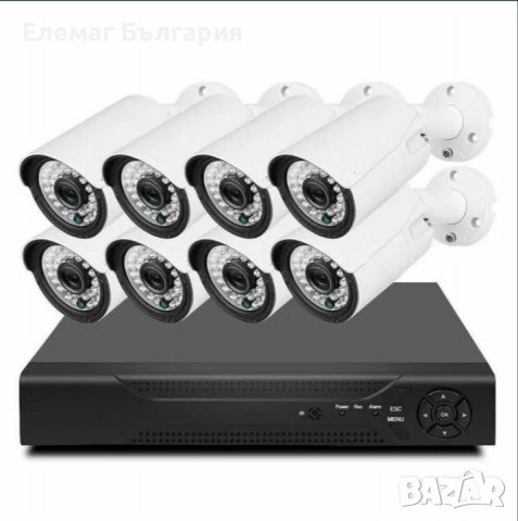Комплект 8 броя камери видеонаблюдение FULL HD, снимка 4 - Комплекти за видеонаблюдение - 39810757