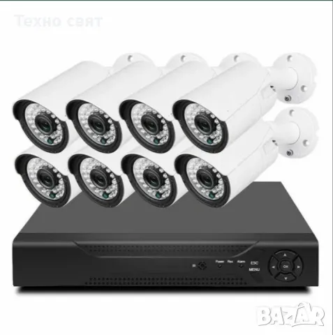 Комплект 8 броя камери за видеонаблюдение FULL HD IP 67 + DVR, снимка 4 - Комплекти за видеонаблюдение - 47708339