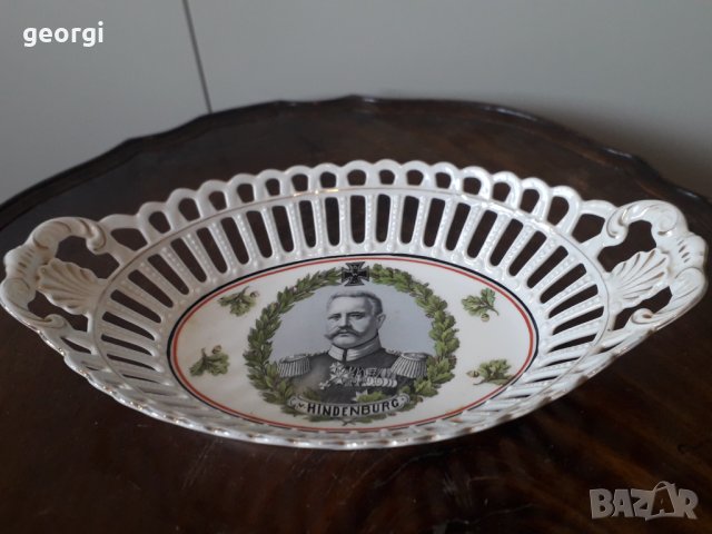 WWI порцеланово плато Hindenburg  17/1, снимка 2 - Колекции - 34965746