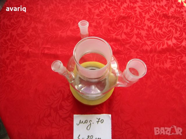  Колба от огнеупорно стъкло с 3 гърла мод.70, Лабораторна стъклария, колби, Огнеупорно стъкло, снимка 4 - Лаборатория - 32409987