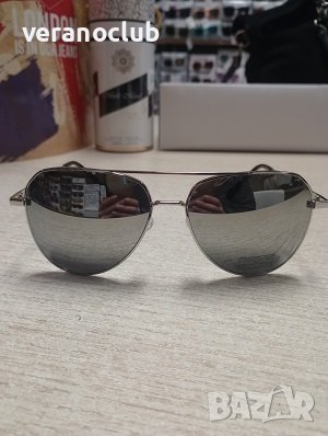 Слънчеви очила Авиатор Сребърни огледални, снимка 3 - Слънчеви и диоптрични очила - 44081914