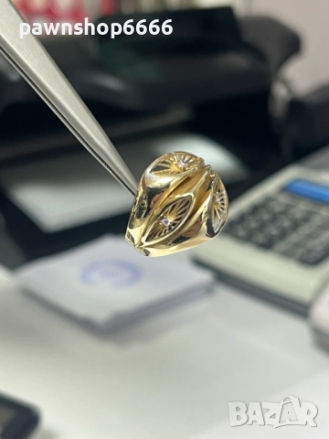 Златен пръстен 14К, снимка 6 - Пръстени - 52624737