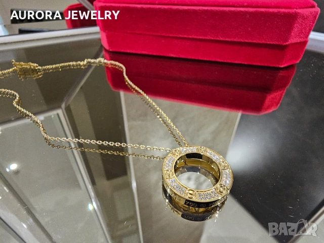 CARTIER Love Gold Large Paved Diamonds Pendant Дамскo Колие, снимка 5 - Колиета, медальони, синджири - 53007437