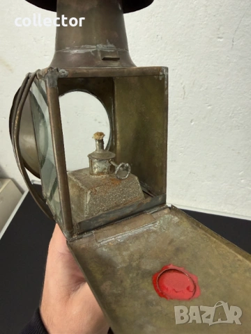 Автентичен месингов фенер за карета / файтон. №7824, снимка 8 - Антикварни и старинни предмети - 53069410