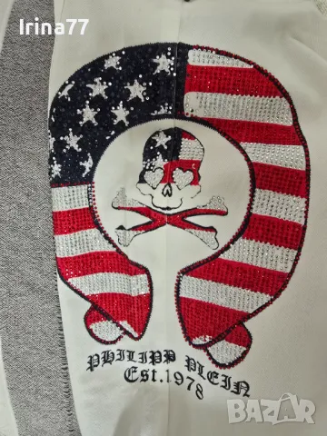 Бял панталон с камъни, снимка 3 - Панталони - 47393699