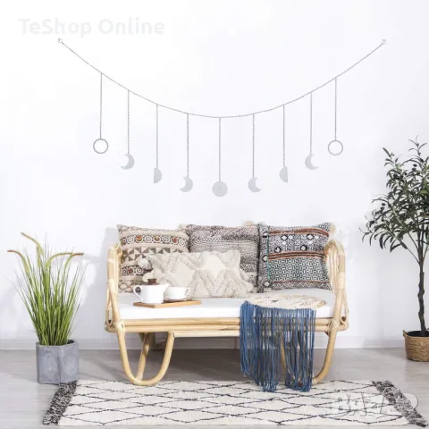 Висящ стенен лунен гирлянд декор Boho в сиво налични 2 броя