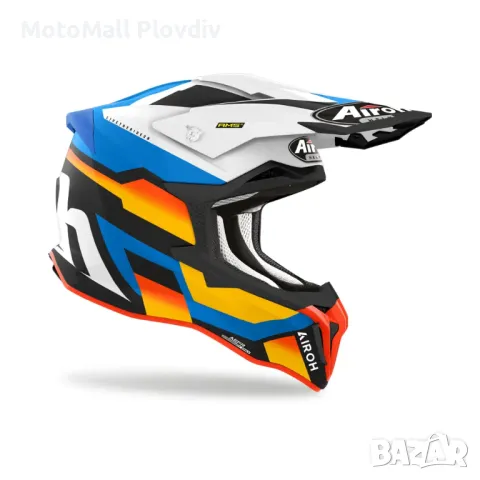 Каска Airoh Strycker Glam Blue Matt, снимка 2 - Аксесоари и консумативи - 48786531