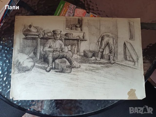 Рисунка с молив от Коста Петров, снимка 2 - Антикварни и старинни предмети - 49859929