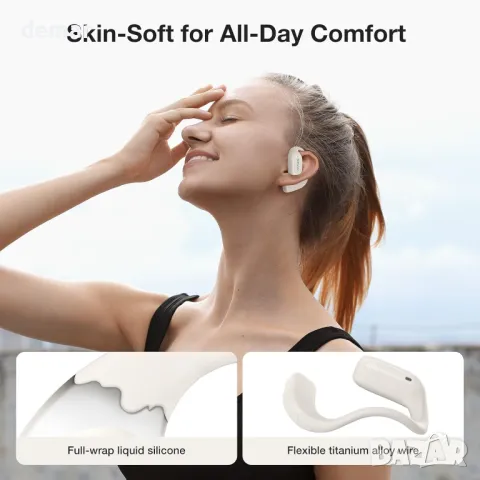 Слушалки с отворено ухо BlitzRock, Bluetooth 5.4, подобрен бас, меки кукички за уши, IPX5, снимка 2 - Безжични слушалки - 47525085