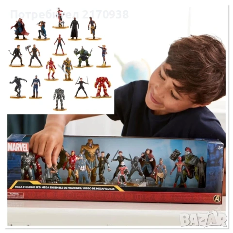 Страхотен комплект с фигурки за игра Disney Marvel Avengers, Марвел Непобедимите, снимка 2 - Фигурки - 53266602