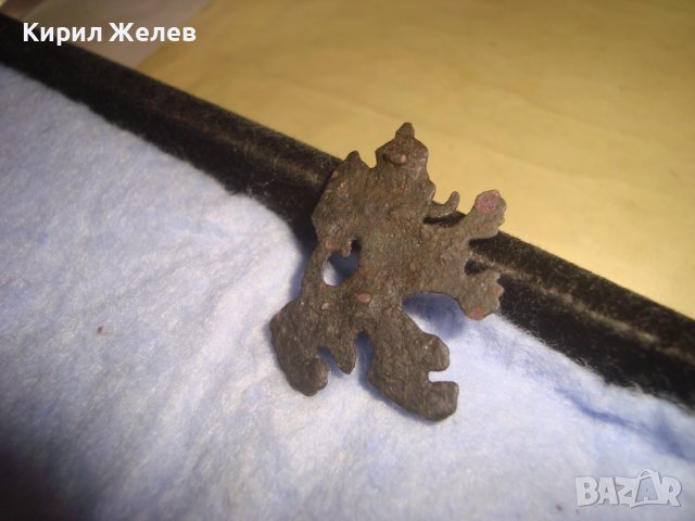 СТАРО МАЛКО БРОНЗОВО ЛЪВЧЕ - ВЕНЗЕЛ КОКАРДА от ЦАРСТВО БЪЛГАРИЯ 28027, снимка 5 - Антикварни и старинни предмети - 37320143